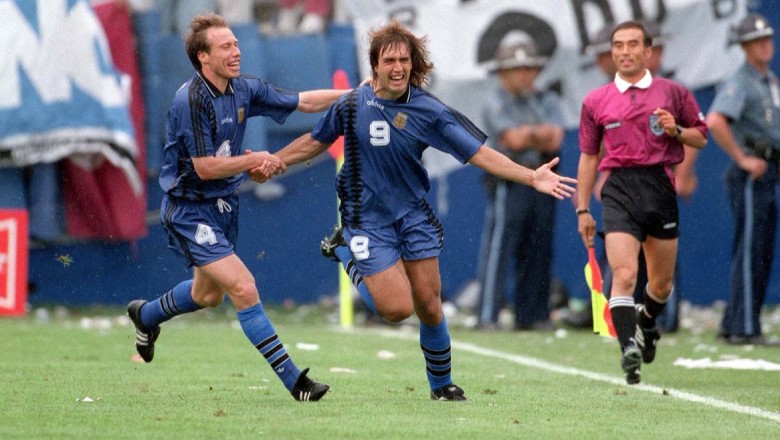 Batistuta scored hat-tricks at two consecutive World Cups